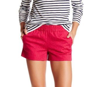 NEW J. CREW woman's size 4 Jacquard pink floral pull on shorts
